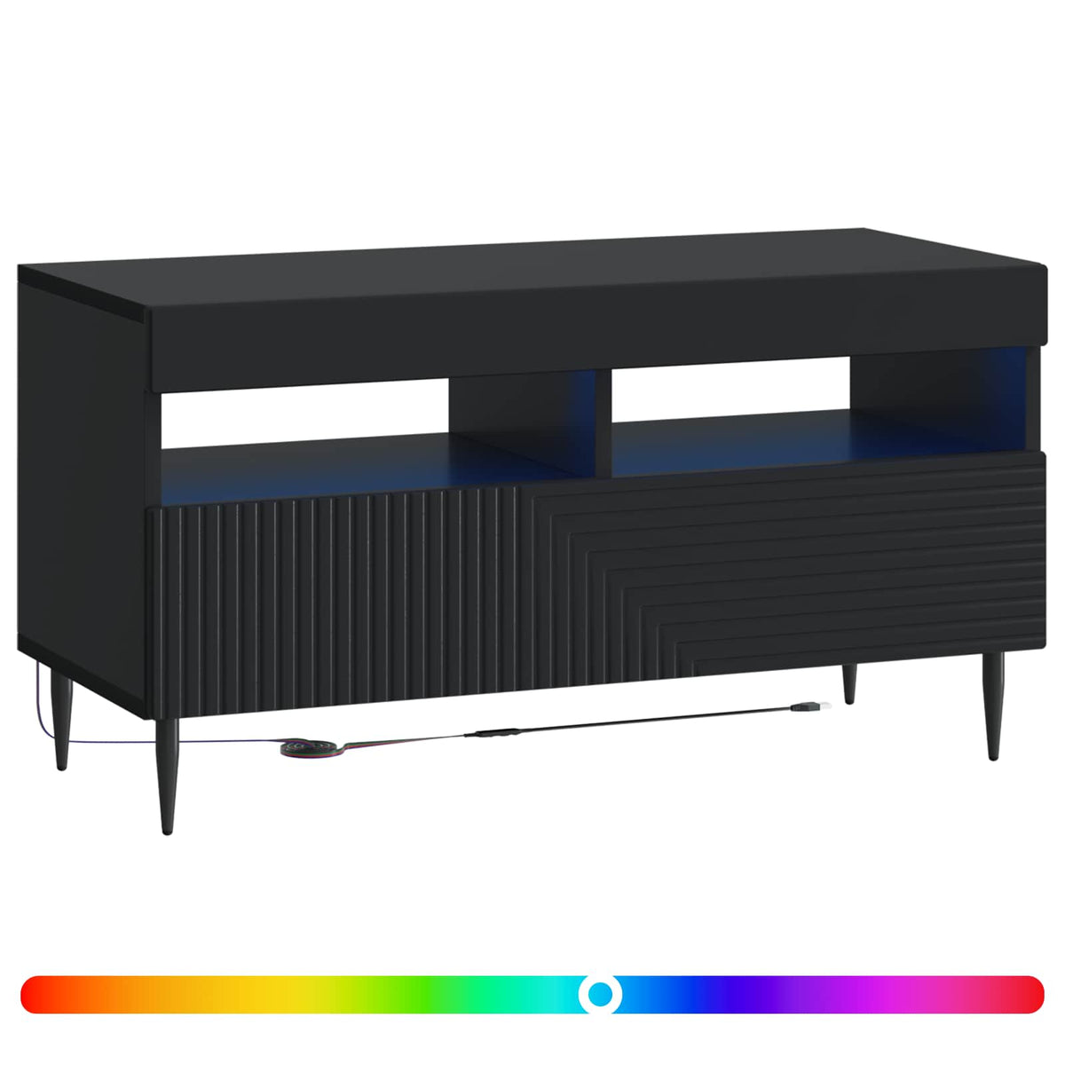 LED TV Cabinet HAARLEM 81 x 35 x 43 cm Black