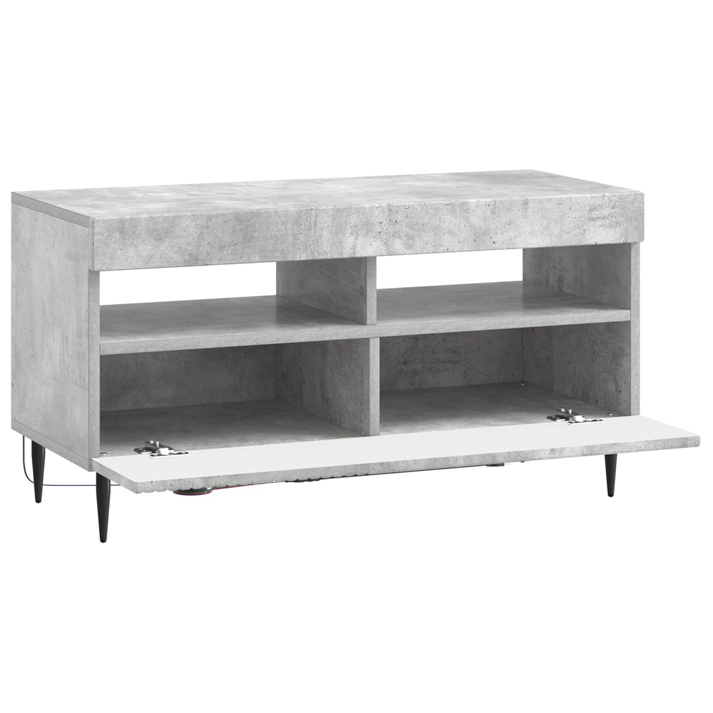 vidaXL LED TV Cabinet Concrete Grey Engineered Wood 5