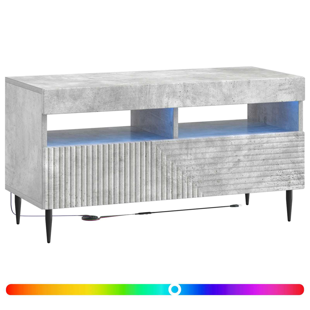 LED TV Cabinet HAARLEM 81 x 35 x 43 cm Concrete grey