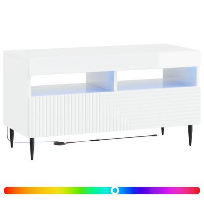 LED TV Cabinet HAARLEM 81 x 35 x 43 cm High gloss white