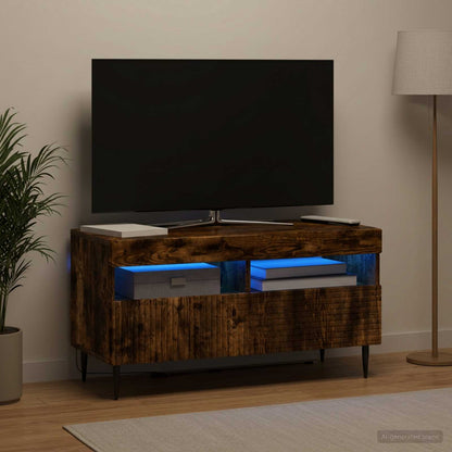 vidaXL LED TV Cabinet Smoked Oak Engineered Wood 1