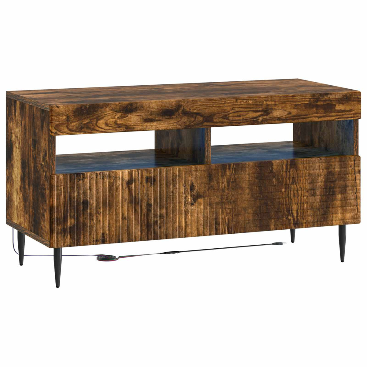 LED TV Cabinet HAARLEM 81 x 35 x 43 cm Smoked oak