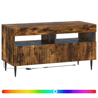 vidaXL LED TV Cabinet Smoked Oak Engineered Wood 3