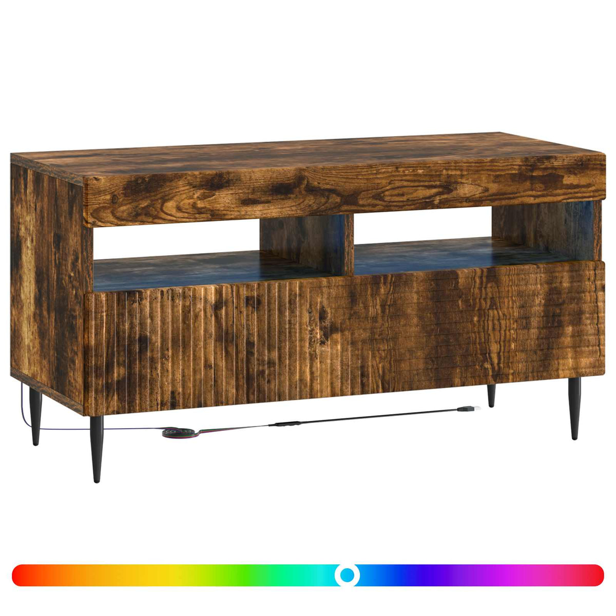 LED TV Cabinet HAARLEM 81 x 35 x 43 cm Smoked oak