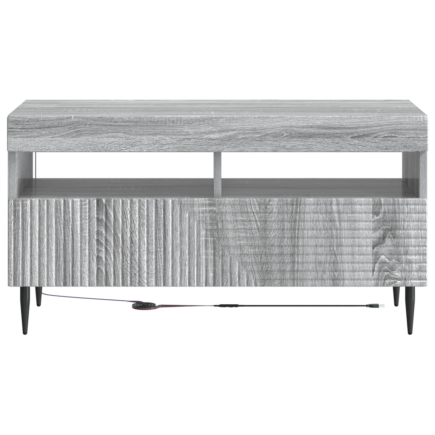 vidaXL LED TV Cabinet Grey Sonoma Engineered Wood 6