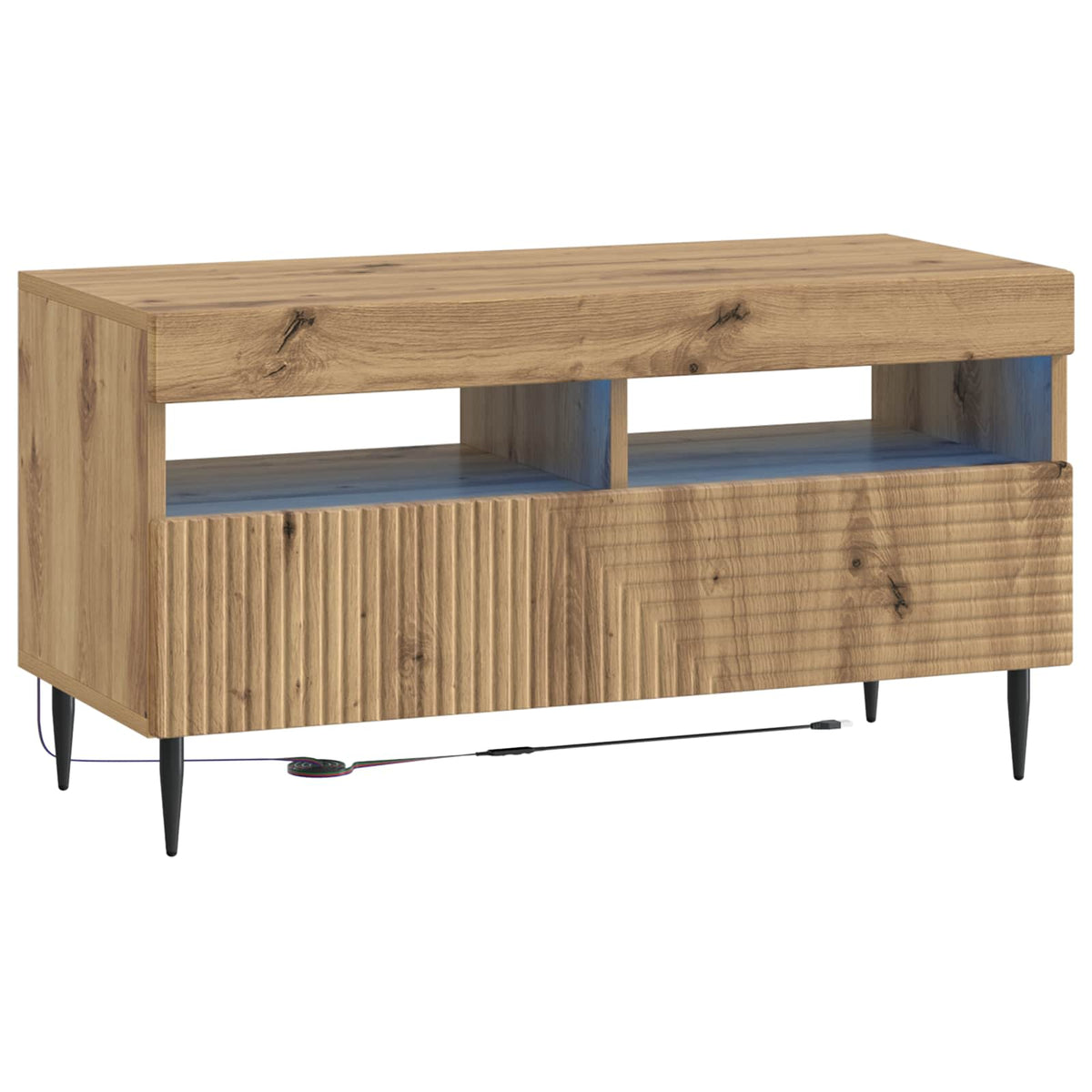 LED TV Cabinet HAARLEM 81 x 35 x 43 cm Artisan oak