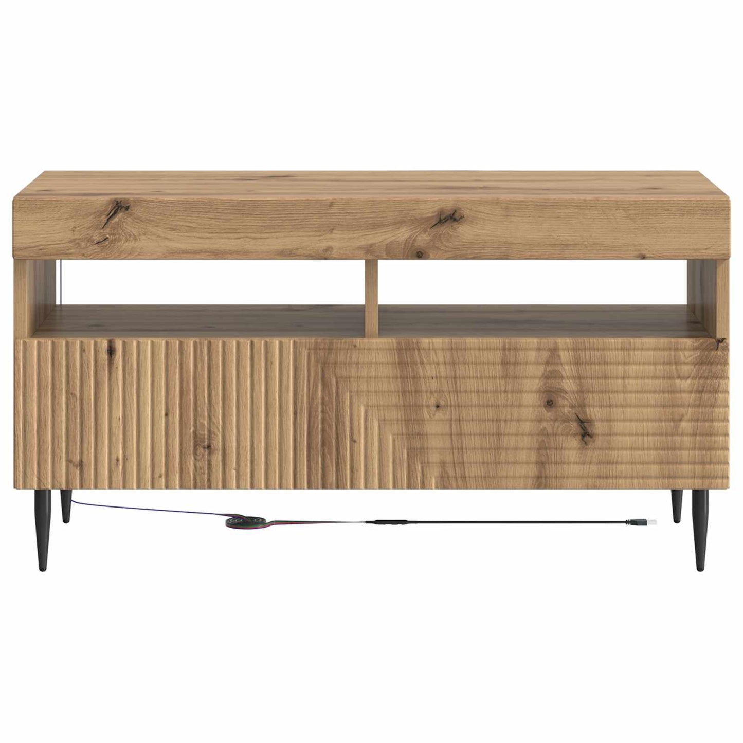 vidaXL LED TV Cabinet Artisan Oak Engineered Wood 6