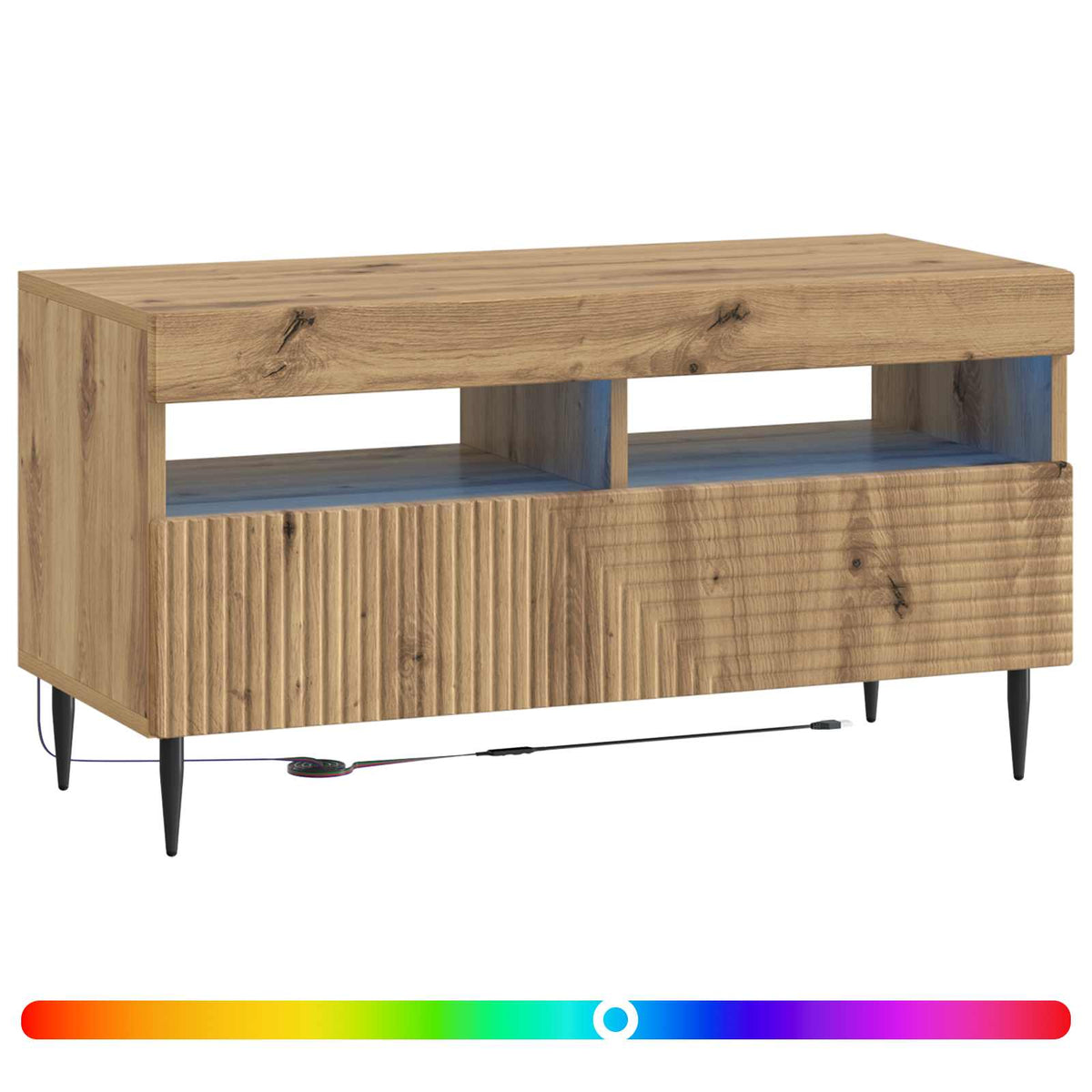 LED TV Cabinet HAARLEM 81 x 35 x 43 cm Artisan oak