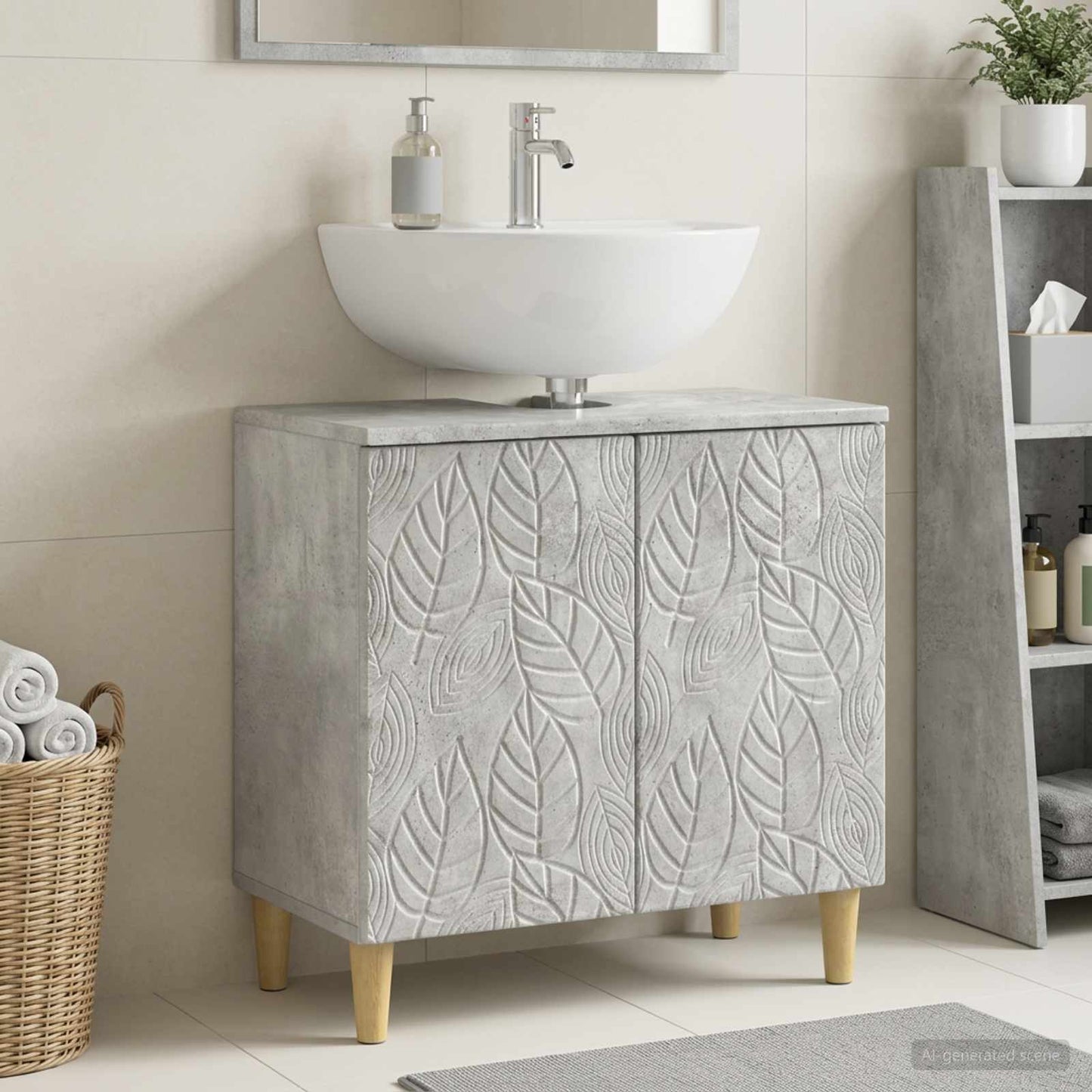 vidaXL Bathroom Sink Cabinet DELFT Concrete Grey 59.5 x 31.5x 59 cm 1