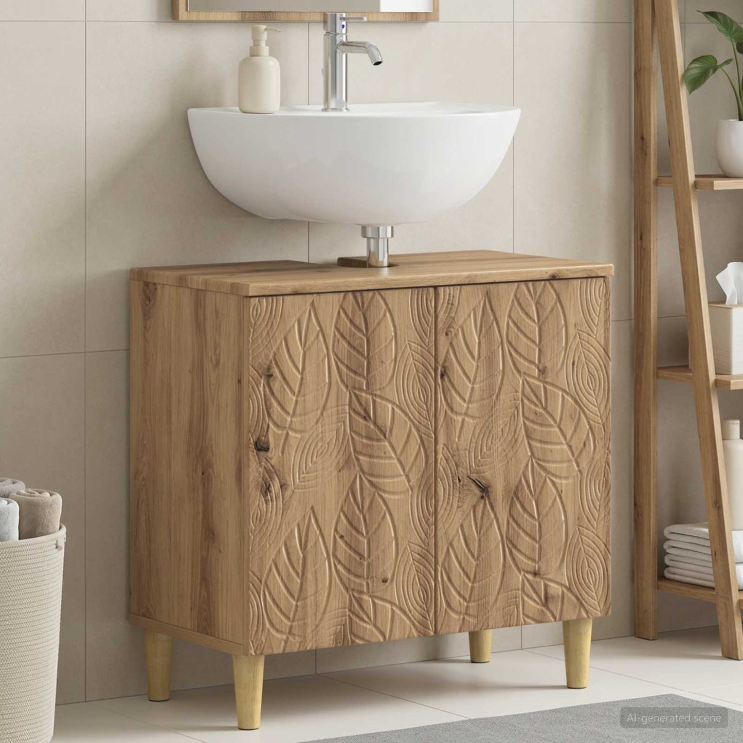 vidaXL Bathroom Sink Cabinet DELFT Artisan Oak 59.5 x 31.5x 59 cm 1