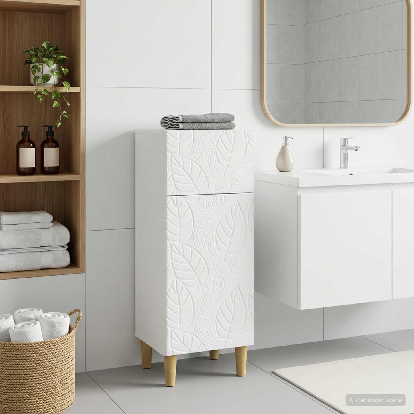 vidaXL Bathroom Storage Cainet DELFT White 30 x 31 x 80 cm 1