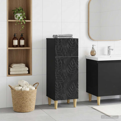 vidaXL Bathroom Storage Cainet DELFT Black 30 x 31 x 80 cm 1