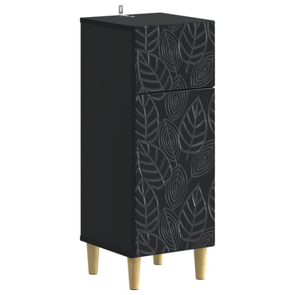 vidaXL Bathroom Storage Cainet DELFT Black 30 x 31 x 80 cm 2
