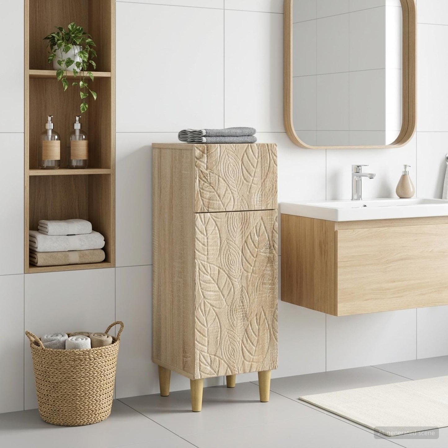 vidaXL Bathroom Storage Cainet DELFT Sonoma Oak 30 x 31 x 80 cm 1