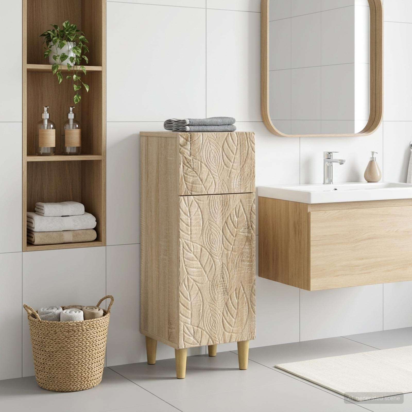 vidaXL Bathroom Storage Cainet DELFT Sonoma Oak 30 x 31 x 80 cm 1