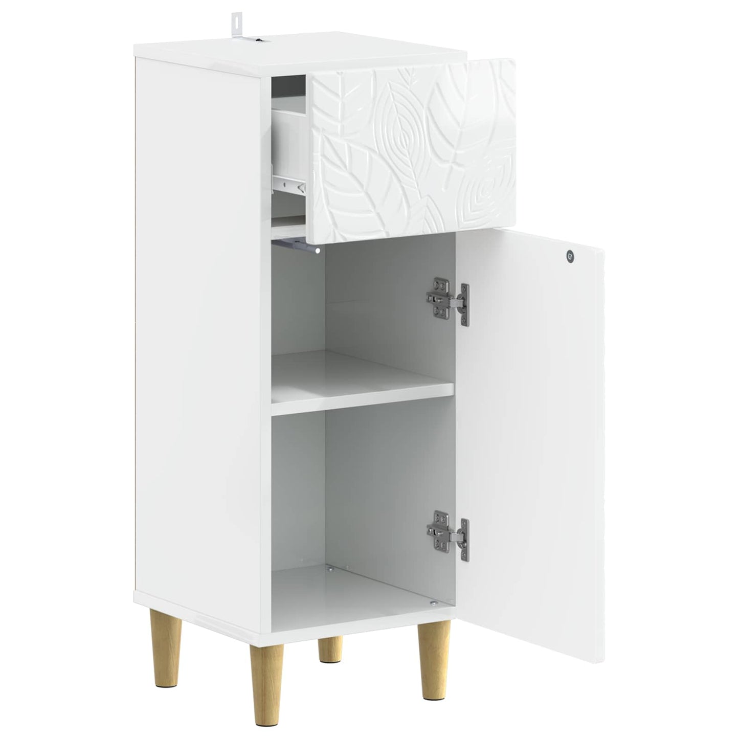 vidaXL Bathroom Storage Cainet DELFT High Gloss White 30 x 31 x 80 cm 3