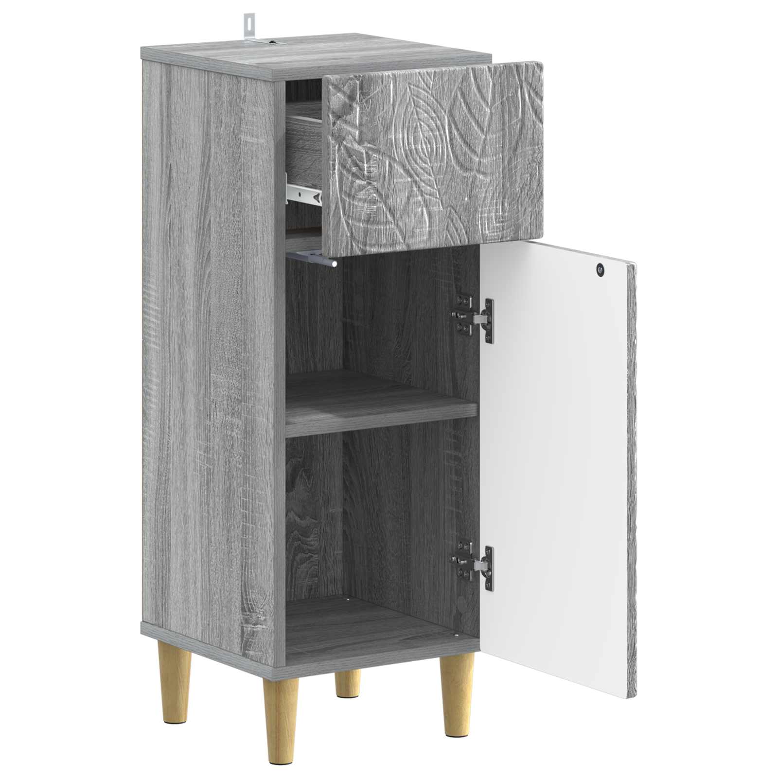 vidaXL Bathroom Storage Cainet DELFT Grey Sonoma 30 x 31 x 80 cm 3