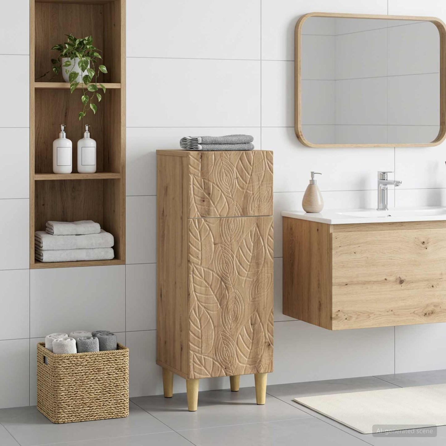 vidaXL Bathroom Storage Cainet DELFT Artisan Oak 30 x 31 x 80 cm 1