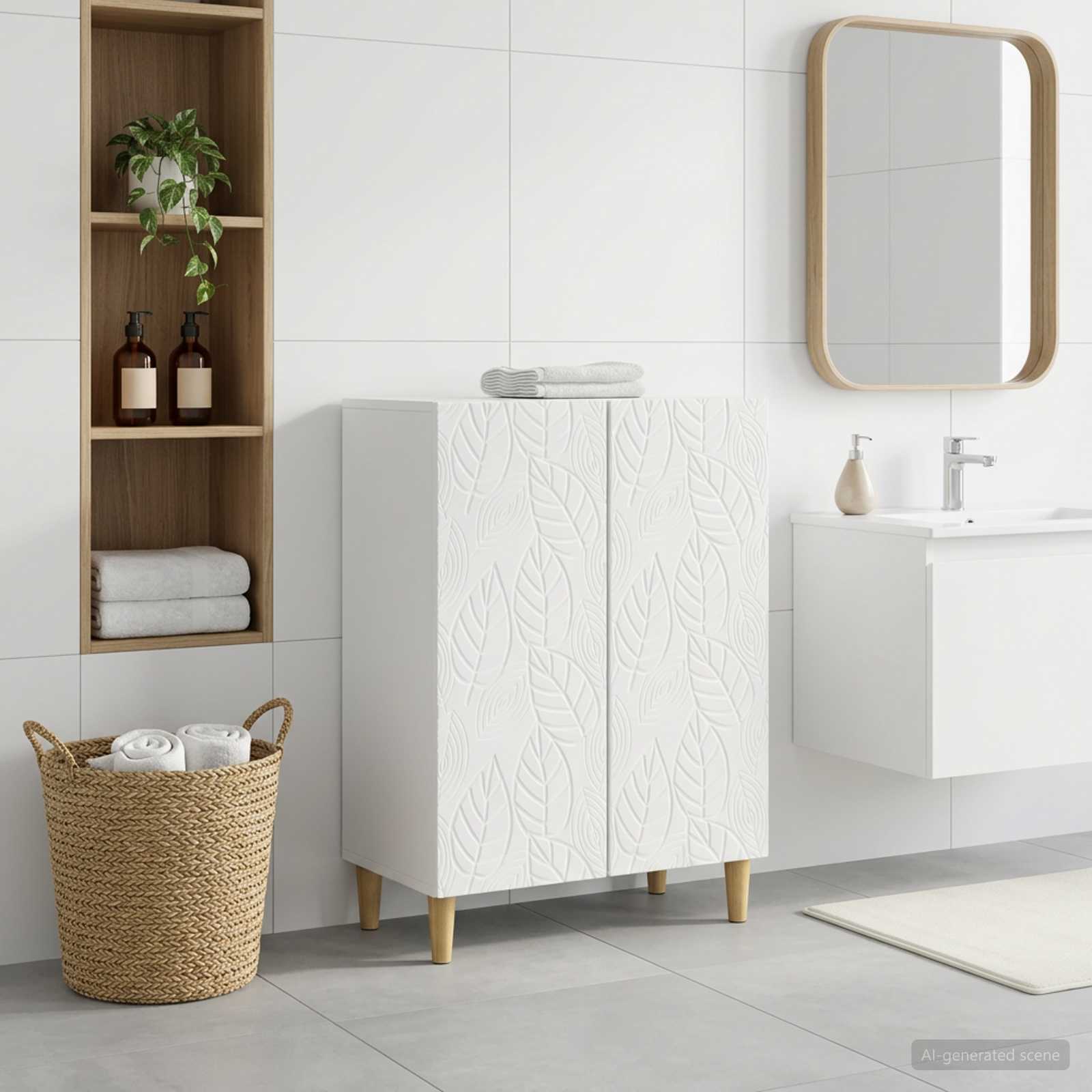 vidaXL Bathroom Storage Cainet DELFT White 59.5 x 31 x 80 cm 1