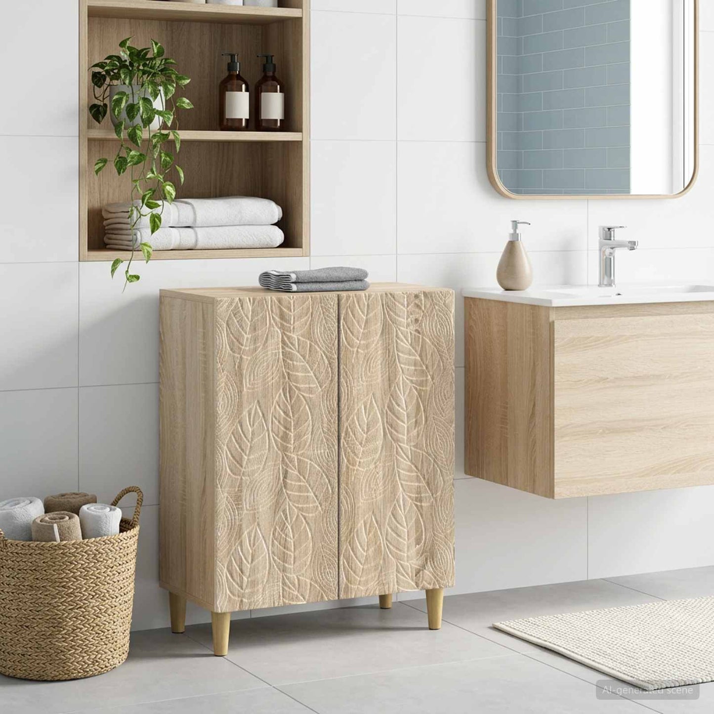vidaXL Bathroom Storage Cainet DELFT Sonoma Oak 59.5 x 31 x 80 cm 1
