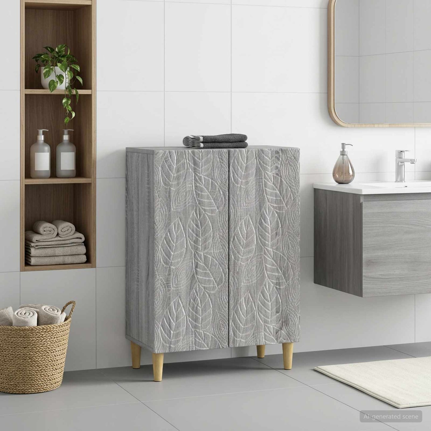vidaXL Bathroom Storage Cainet DELFT Grey Sonoma 59.5 x 31 x 80 cm 1