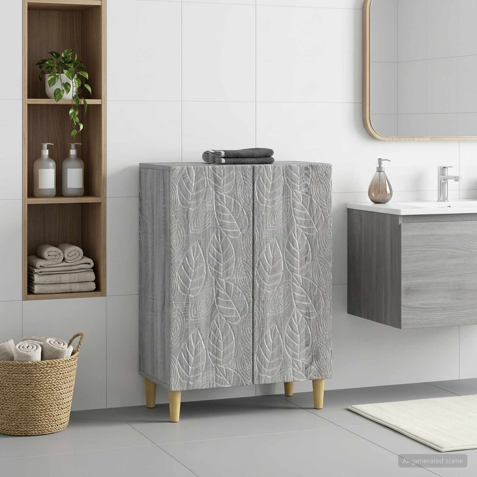 vidaXL Bathroom Storage Cainet DELFT Grey Sonoma 59.5 x 31 x 80 cm 1