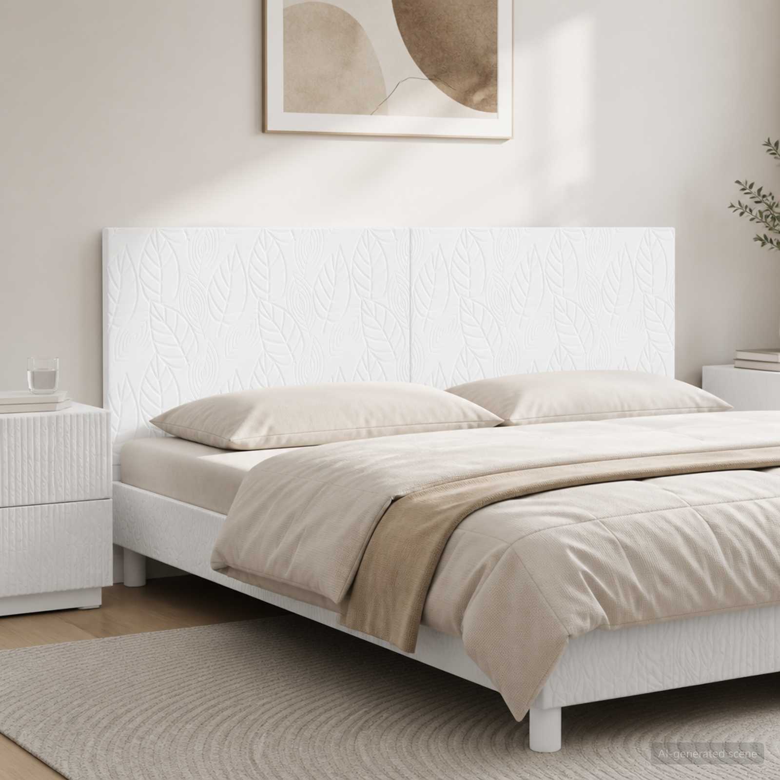 vidaXL Wall-Mounted Headboard DELFT White Engineered Wood 1