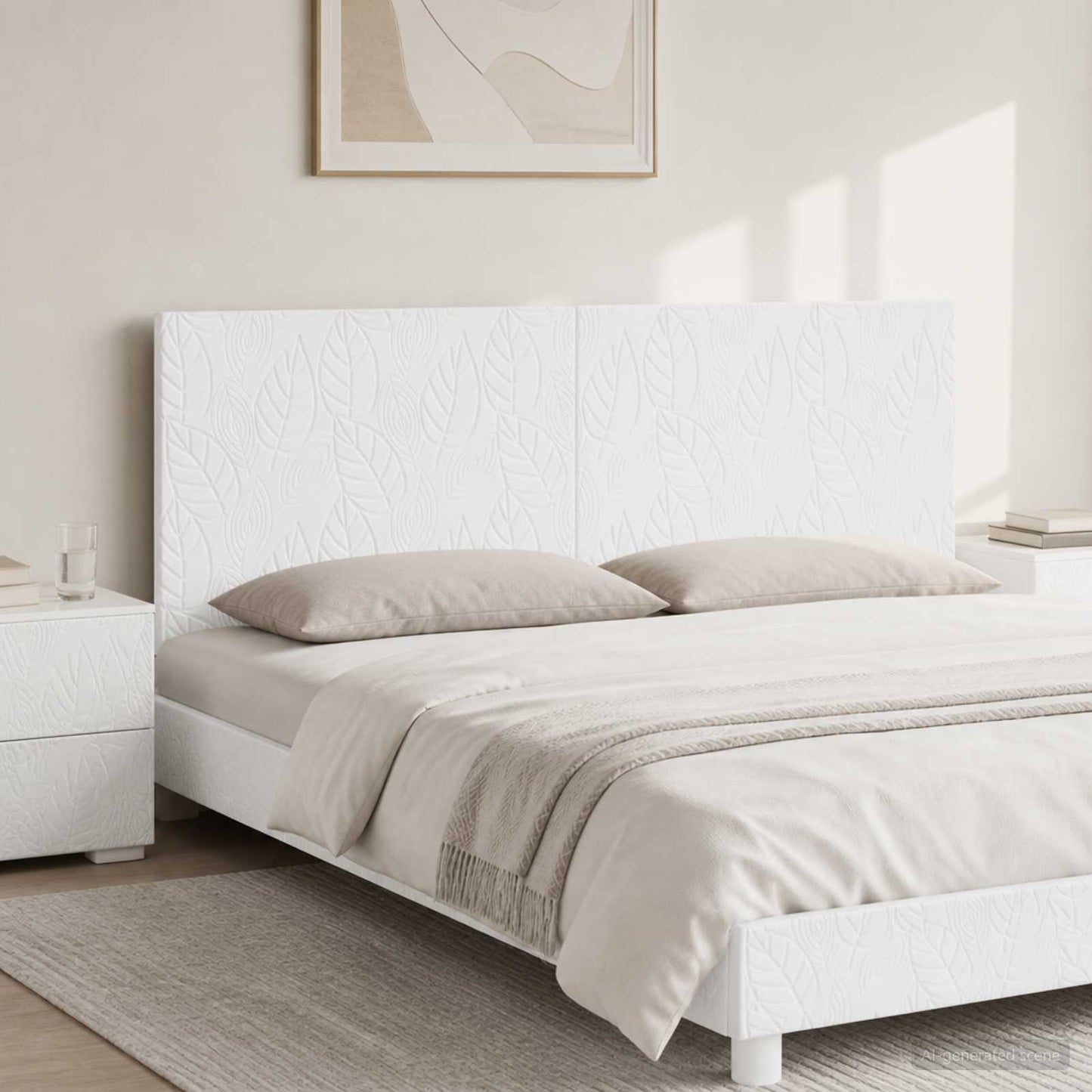 vidaXL Wall-Mounted Headboard DELFT White Engineered Wood 1