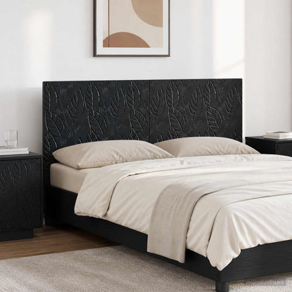 vidaXL Wall-Mounted Headboard DELFT Black Engineered Wood 1
