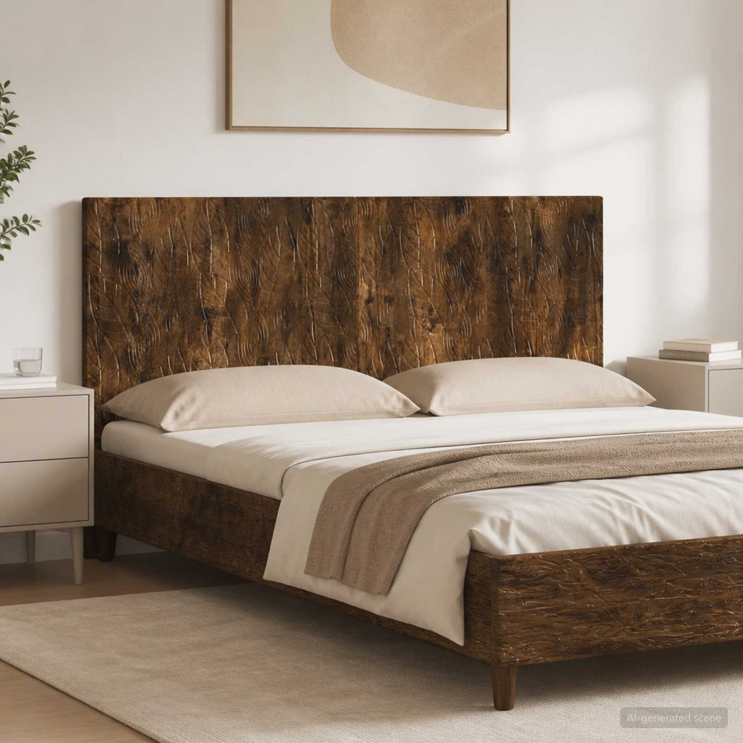 vidaXL Wall-Mounted Headboard DELFT Smoked Oak Engineered Wood 1