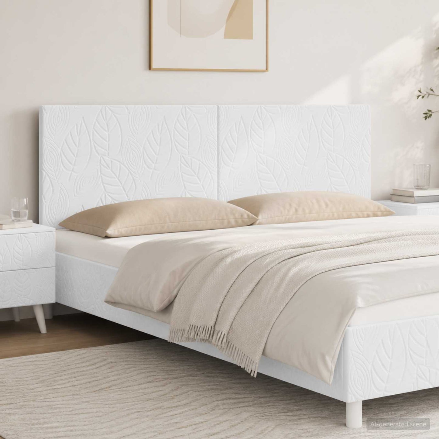vidaXL Wall-Mounted Headboard DELFT White Engineered Wood 1