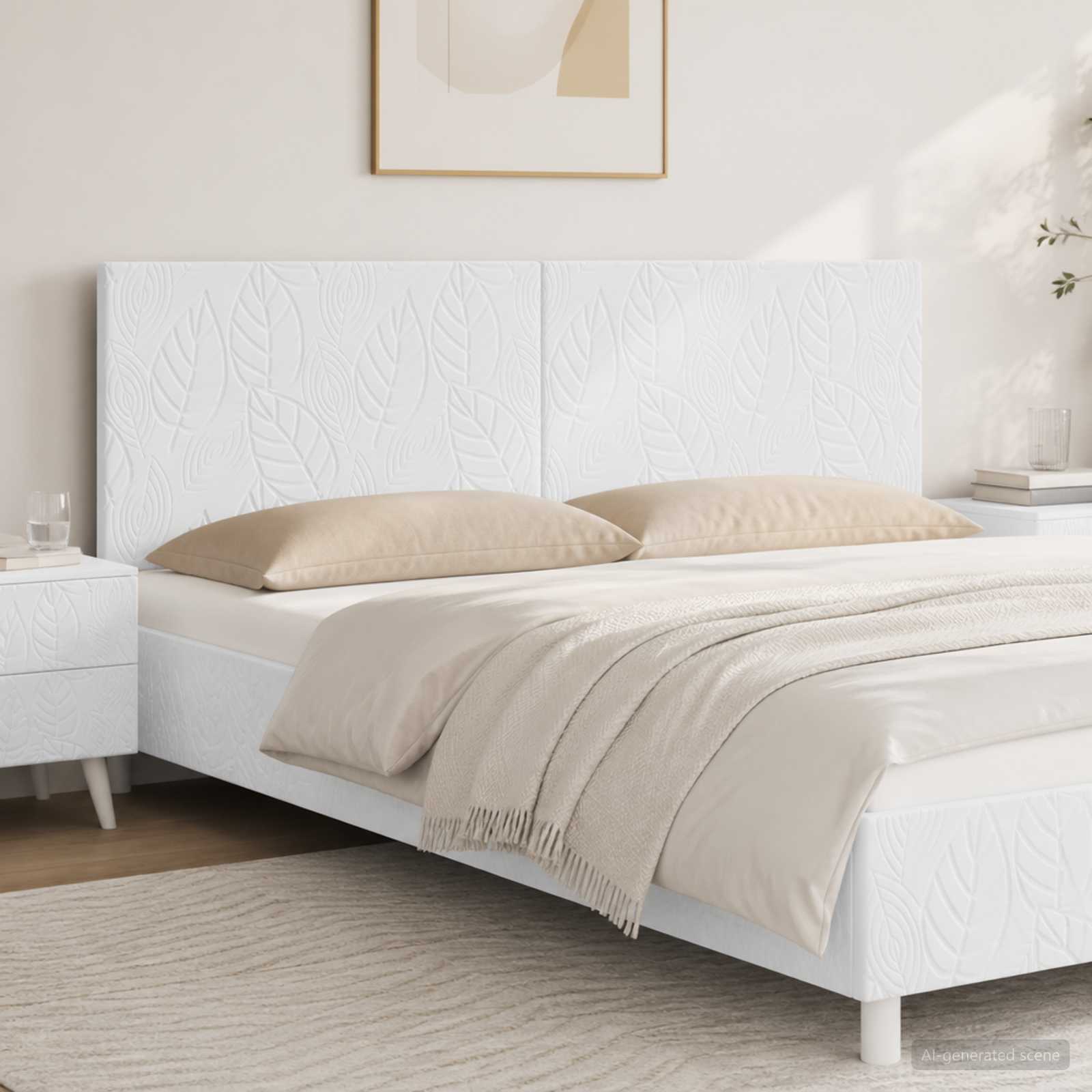 vidaXL Wall-Mounted Headboard DELFT White Engineered Wood 1