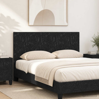 vidaXL Wall-Mounted Headboard DELFT Black Engineered Wood 1