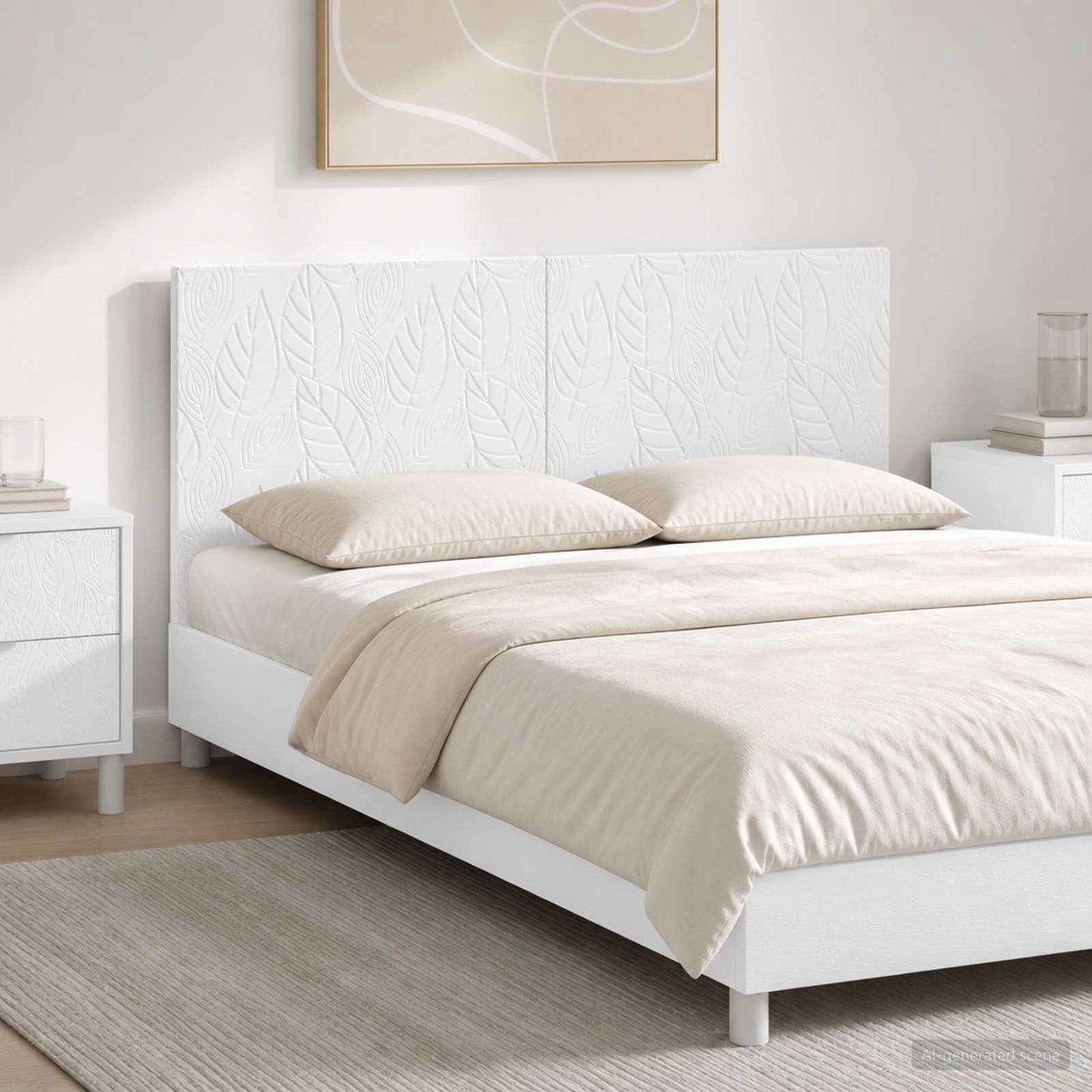 vidaXL Wall-Mounted Headboard DELFT High Gloss White Engineered Wood 1