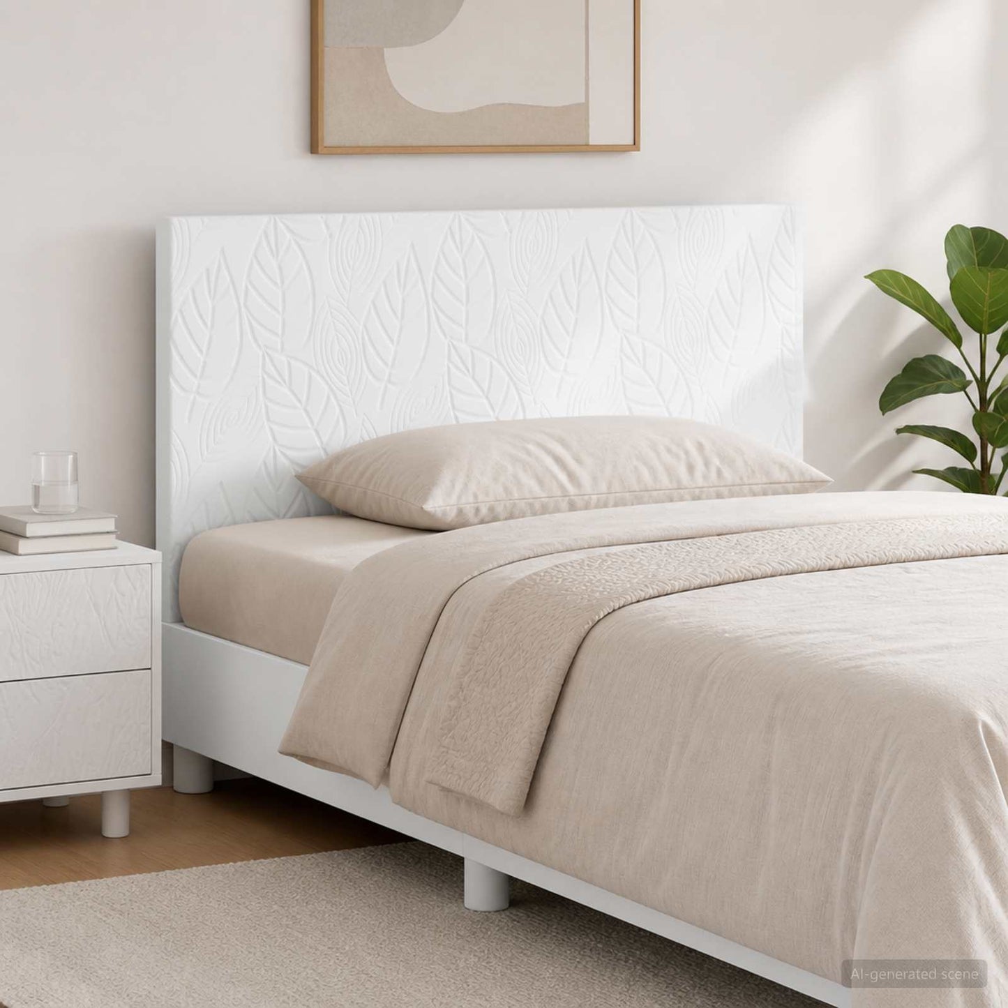 vidaXL Wall-Mounted Headboard DELFT White Engineered Wood 1