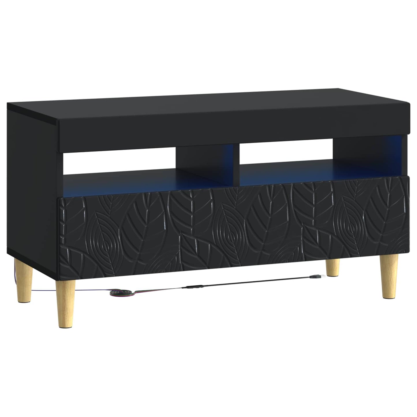 vidaXL LED TV Cabinet Black Engineered Wood 2