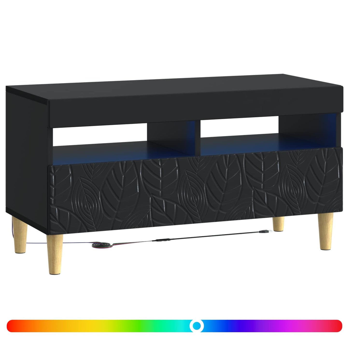 vidaXL LED TV Cabinet Black Engineered Wood 3