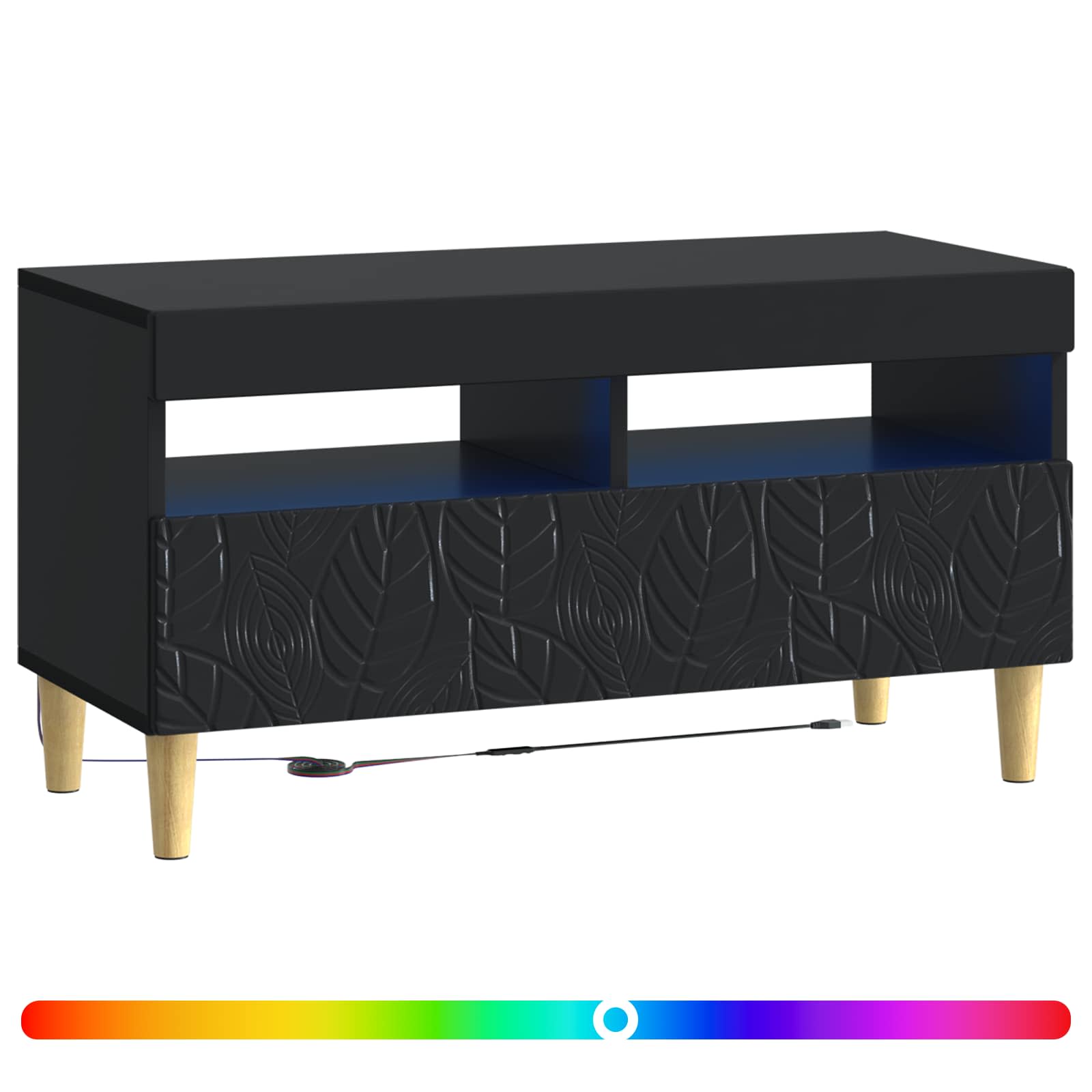 vidaXL LED TV Cabinet Black Engineered Wood 3