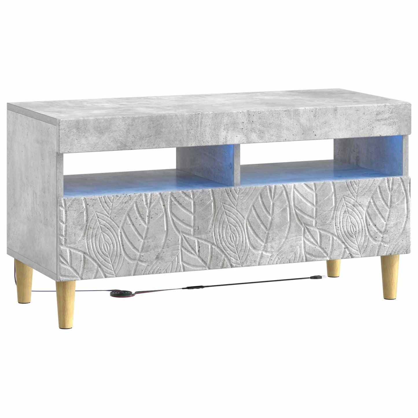 vidaXL LED TV Cabinet Concrete Grey Engineered Wood 2