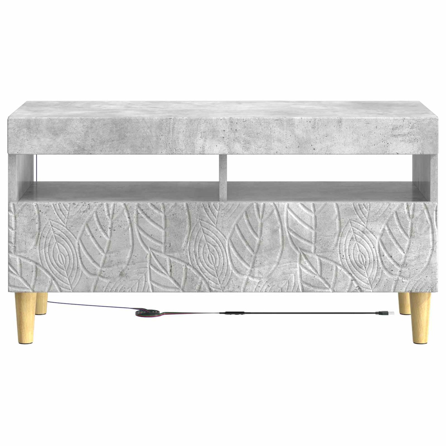 vidaXL LED TV Cabinet Concrete Grey Engineered Wood 6