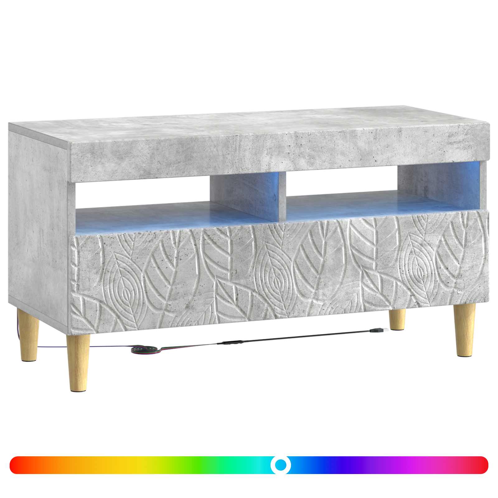 vidaXL LED TV Cabinet Concrete Grey Engineered Wood 3