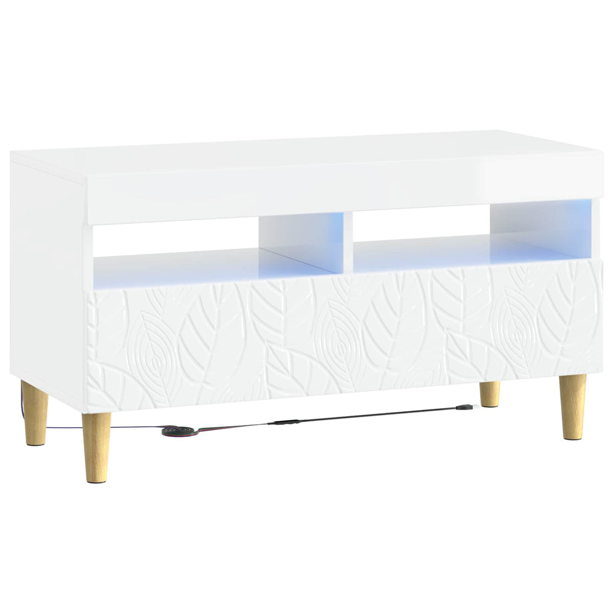 LED TV Cabinet Engineered Wood High gloss white