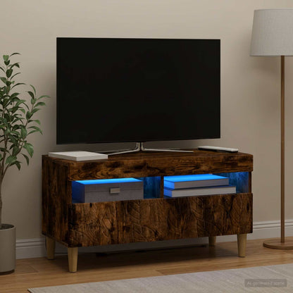 vidaXL LED TV Cabinet Smoked Oak Engineered Wood 1