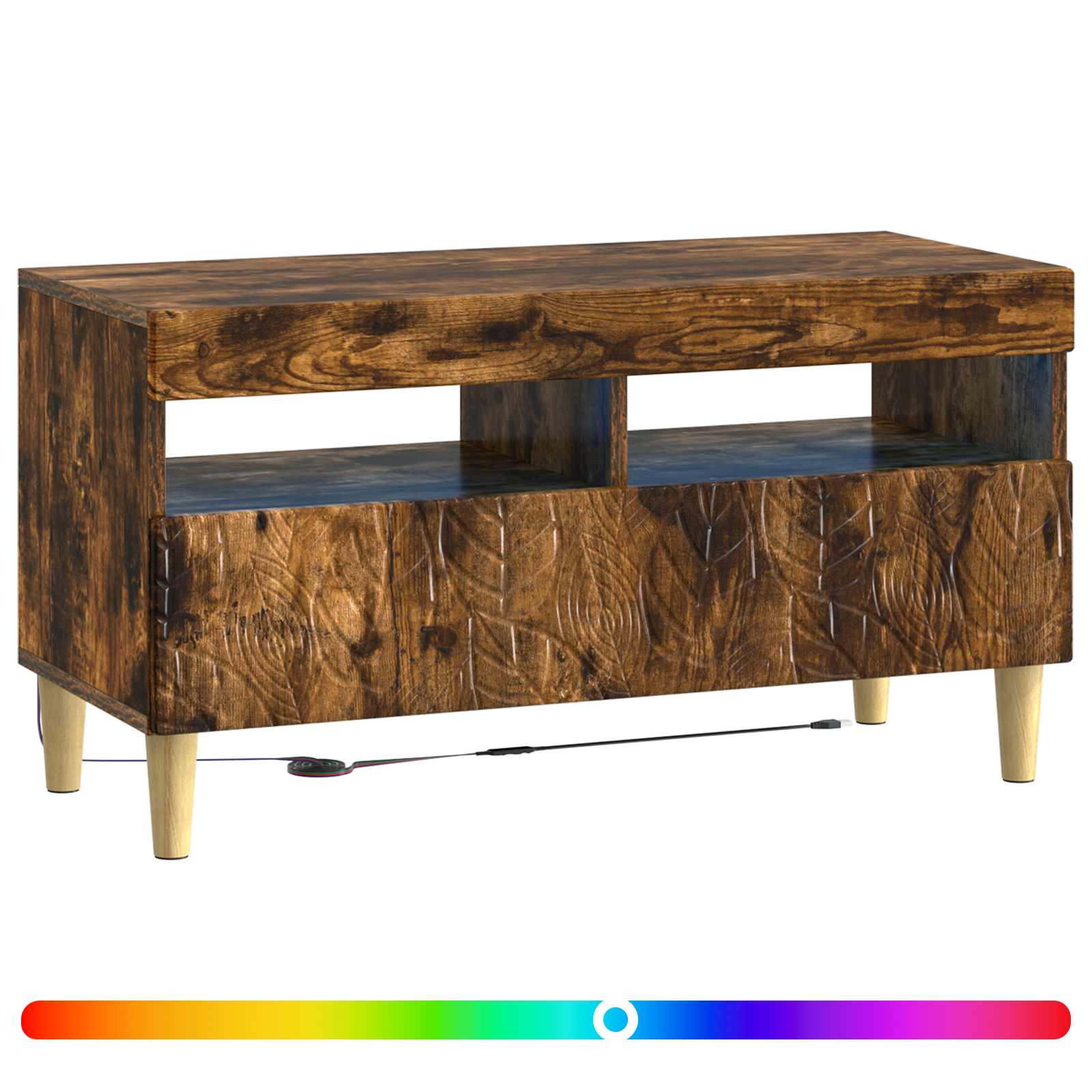 vidaXL LED TV Cabinet Smoked Oak Engineered Wood 3