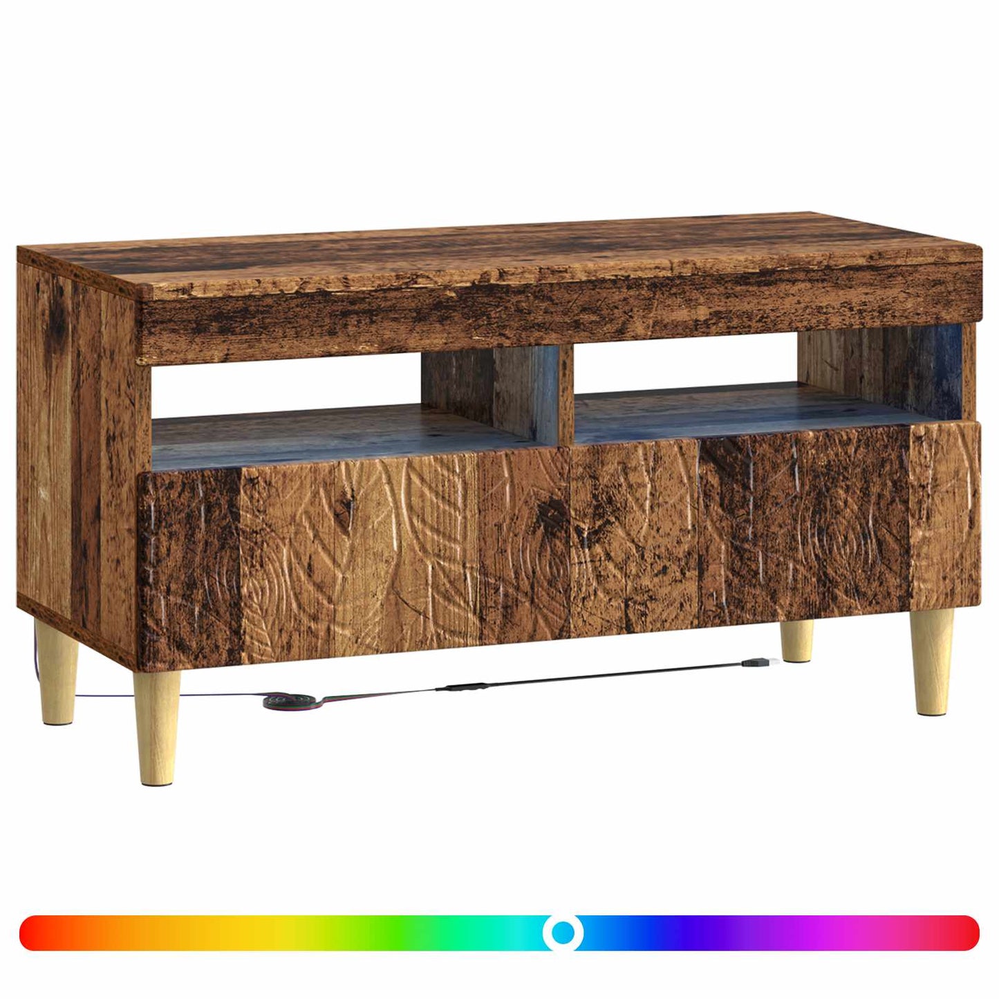 vidaXL LED TV Cabinet Old Wood Engineered Wood 3