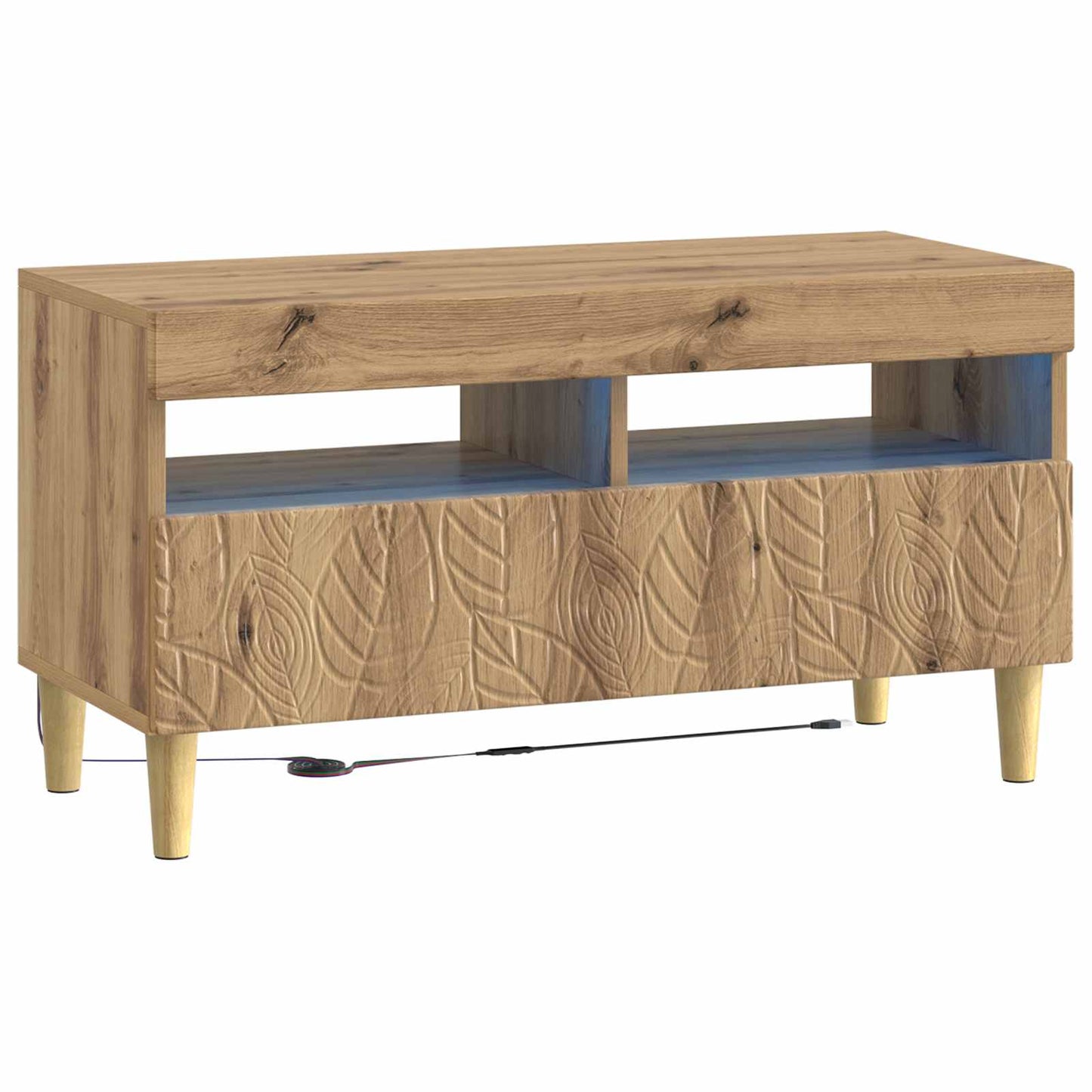 vidaXL LED TV Cabinet Artisan Oak Engineered Wood 2