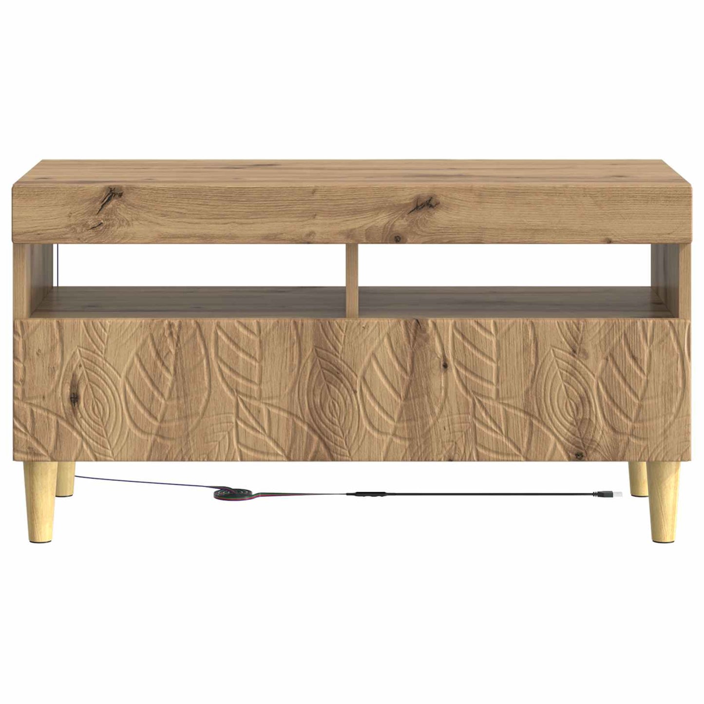 vidaXL LED TV Cabinet Artisan Oak Engineered Wood 6