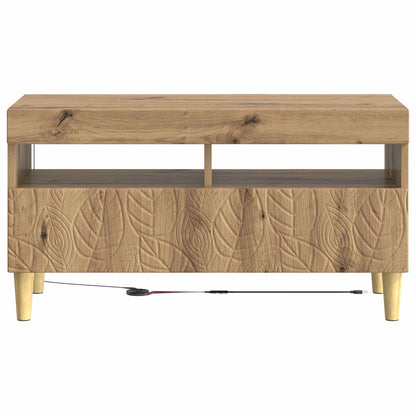 vidaXL LED TV Cabinet Artisan Oak Engineered Wood 6