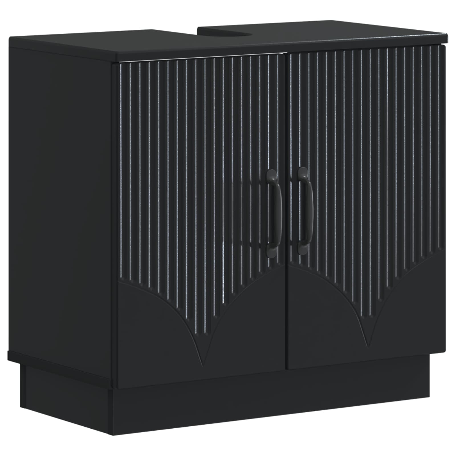 vidaXL Bathroom Sink Cabinet HOORN Black 59.5 x 31.5x 56 cm 2