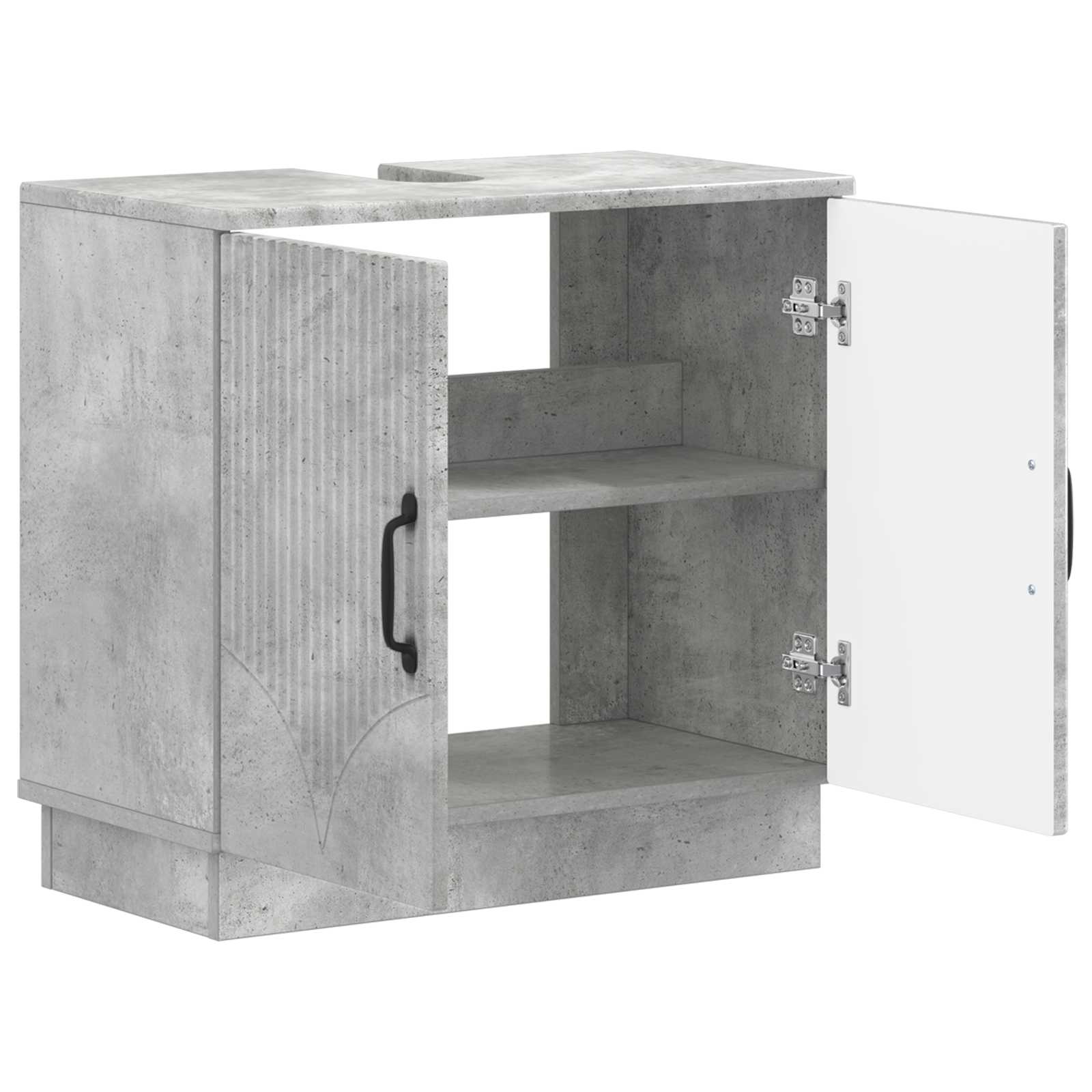 vidaXL Bathroom Sink Cabinet HOORN Concrete Grey 59.5 x 31.5x 56 cm 3